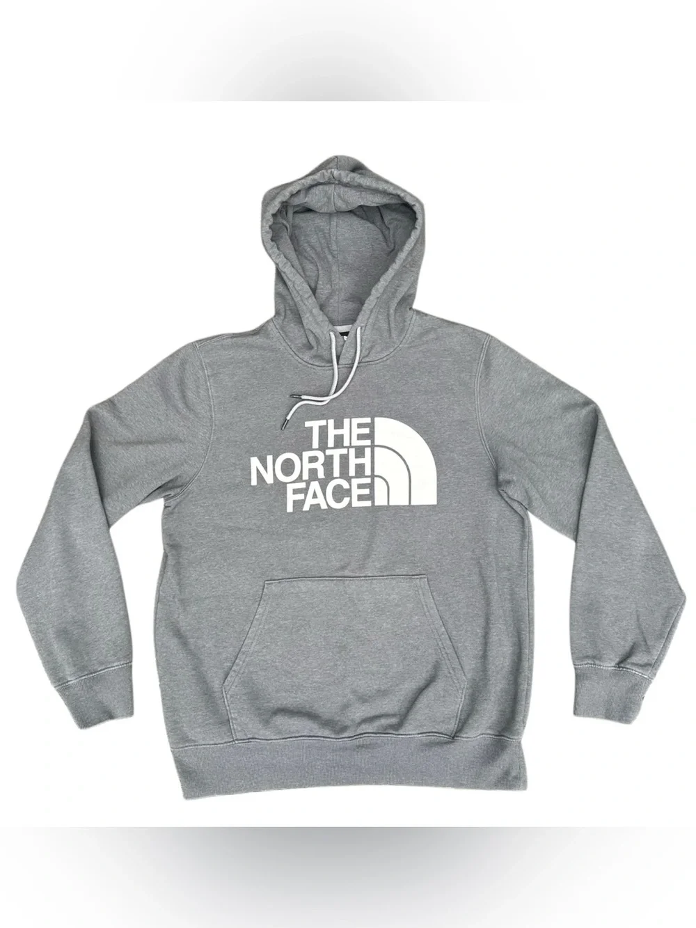 The North Face Men’s M Streetwear Gray Logo Pullover Hoodie Sweatshirt TNF